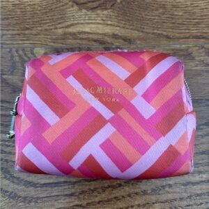 Isaac Mizrahi Pink & Orange Geometric Zip pill case